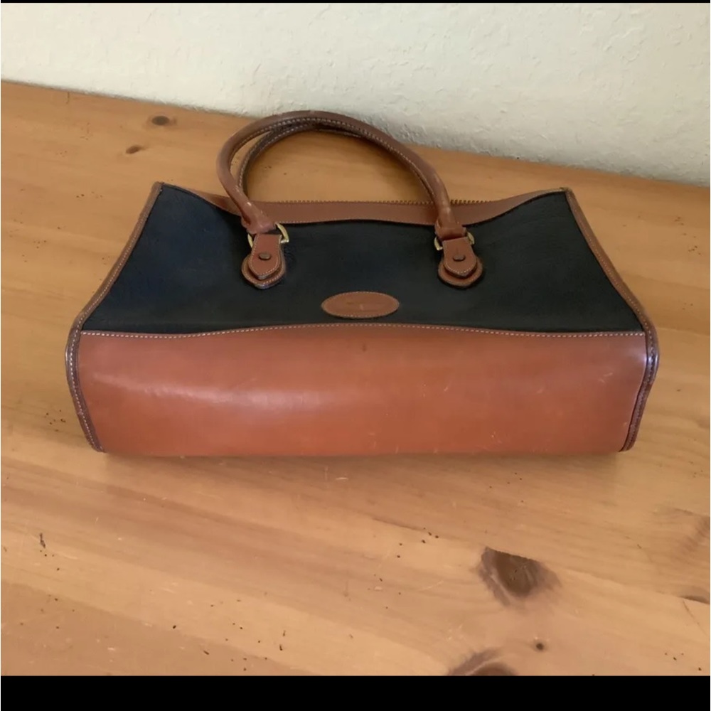 Vintage Dooney & Bourke leather doctor bag blue and tan - Picture 4 of 8